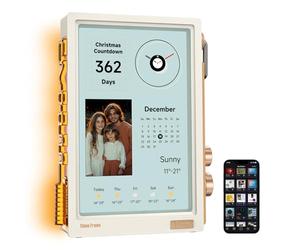 Divoom Times Frame-10.1"WiFi Digital Photo Frame with Transparent Floating Screen,RGB Light Bar，400+Clock Faces,Anniversary Countdown,Real-Time Finance Info, Desk Setup Ambient Tech Gift，White