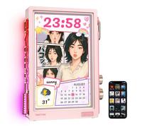 Divoom Times Frame-WiFi Transparent Digital Photo Frame 10.1" 64GB, Photo & Video Sharing (No Subscription or Fees), Easy to Use, 400+ Clock Faces, Digital Calendar, Gift for Friends & Family Pink