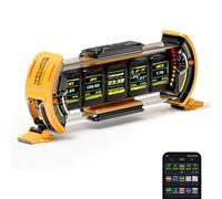 Divoom Times Gate 2.4/5GHz WiFi Pixel Art Clock Display, 5-Screen Smart RGB Desk Clock with App Custom Animation, Social Media & Finance Widgets, Cyberpunk Table Decor Gift for Gaming Room - Yellow