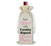 Divorce Gift Wine Bag Freshly Signed Divorce Papers Wine Bottle Bag Happily Divorced Break Up Gifts Divorce Party Decorations for Women Men