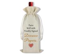 Divorce Gifts for Women Men Freshly Signed Divorce Papers Wine Bag Divorce Party Decorations Break Up Gift Happily Divorced Gifts for Him Her