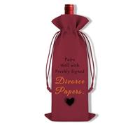 Divorce Gifts for Women Men Wine Bag Break Up Gift Happy Divorced Gifts for Him Her Friends Sister Brother Mum Dad Daughter Son Coworker Divorce Party Decorations Wine Bottle Bag