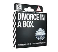 Divorce in a Box - Funny Novelty Gag Gift Set with Divorce Certificate, Application Form, Drinks Voucher, Dating Coupon, Party Horn & Stickers