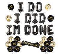 Divorce Party Decorations for Men Women Black I Do I Did I'm Done Balloon Banner Just Divorced Sash Divorced Confetti Latex Balloon for Happy Divorce Themed Breakup Party Single Party Supplies