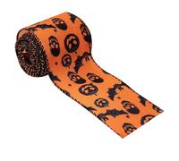 Divorce Party Decorations for Women Roll 30 Yards, Bat Witch Legs Hat Cat Pumpkin Polka Dot Printed Halloween Wired Edge Ribbons for Crafts Wreath Bows Making Party Decorations (D, One Size)