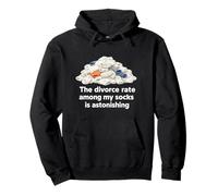 Divorce Rate Among My Socks Funny Witty Word Play Meme Humor Pullover Hoodie
