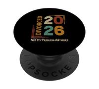 Divorced 2026 Vintage Divorce Party Divorcee Tee PopSockets Adhesive PopGrip