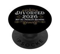 Divorced 2026 Vintage Divorce Party Divorcee Tee PopSockets Adhesive PopGrip