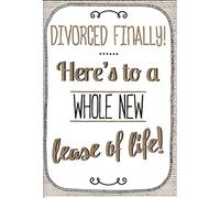 Divorced Finally Here's To A Whole New Lease Of Life! Card Divorce Celebration Congratulations Foil Detail