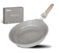 DIVORY 20cm Ceramic Frying Pan - Frying pan with Removable Handle and Ceramic Coating, Suitable for Induction hobs, PFAS & PTFE-Free, Small Ceramic Frying pan, mini Coated pan (Natura, 20 cm)