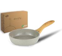 DIVORY Ceramic pan 16cm - with Ceramic Coating, Induction, PFAS & PTFE Free, Small/mini Frying pan, for Egg, Coated - ovenproof & Dishwasher Safe (Natura, 16 cm)