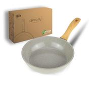 DIVORY Ceramic pan 20cm - with Ceramic Coating, Induction, PFAS & PTFE Free, Small/mini Frying pan, for Egg, Coated - ovenproof & Dishwasher Safe (Natura, 20 cm)