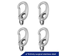 Divoti Dog Tag/Pet Tag w/Pet Tag Quick Clip Combos- 2 pairs (4 pcs) of Standard Quick Clips - Entirely sugrical stainless steel