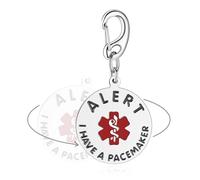 Divoti I Have A Pacemaker Bag Tag 1.25" - with Quick Clip | Pre-Engraved Stainless Steel Dual-Sided | Bold Lettering