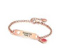 Divoti Pre-Engraved Simple Rolo Chain Medical Alert id Bracelet for Women, M, Metal, no gemstone