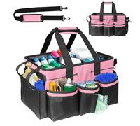 Divove Cleaning Caddy Bag Large, Cleaning Products Organiser with Handles & Adjustable Shoulder Strap, Car Detailing Wearable Tool Tote Bag, Cleaning Tool Organizers for Cleaners and Housekeepers