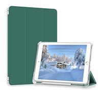 Divufus Case for iPad Pro 9.7 Only(Old Model 2016), Lightweight Slim Auto Sleep/Wake Trifold Stand Smart Cover, Soft TPU Frosted Translucent Back Pencil Holder Case for iPad Pro 9.7 Inch, Dark Green