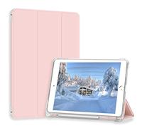 Divufus Case for iPad Pro 9.7 Only(Old Model 2016), Lightweight Slim Auto Sleep/Wake Trifold Stand Smart Cover, Soft TPU Frosted Translucent Back Pencil Holder Case for iPad Pro 9.7 Inch, Pink