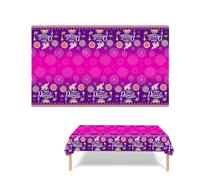 Diwali Decorations Table Cloth,Happy Diwali Party Tablecloth Deco,Indian Home Gifts Decor Set,Candles Lights Plastic Crafts Coloured Table Cover,The Size is Sufficient To Accommodate 6-8 People