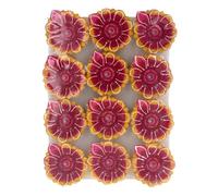 Diwali Diya Clay Indian Oil Lamps Diva Small Handmade Painted Tealight Holder Traditional Diwali Decorations Diyas Hindu Festival for Home Pooja Mandir Décor Gifts 12x (Design A)
