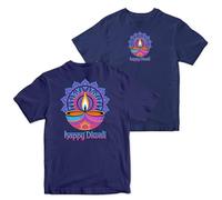 Diwali Diya Light Kids T Shirt - Mandala Pattern Front and Back Print - Festival of Lights Top for Son or Daughter - Boys and Girls Deepavali Tee