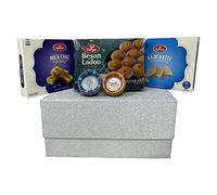 Diwali Gift Box Haldiram Milk Cake Besan Ladoo Kaju Katli Diya Box Diwali Hamper Gift Box Diwali Sweet Gift Box Diwali Popular Indian Sweets Boxed Treatz
