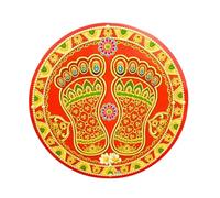 Diwali Rangoli Floor Decoration | Traditional Round Mandala & Kolam Designs with Lakshmi Charan Paduka & Kalash | Colorful Decorative Designs for Home, Pooja, Festivals & Parties (Festive)