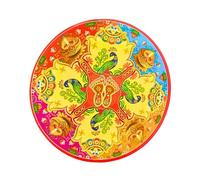 Diwali Rangoli Floor Decoration | Traditional Round Mandala & Kolam Designs with Lakshmi Charan Paduka & Kalash | Colorful Decorative Designs for Home, Pooja, Festivals & Parties (Colorful)
