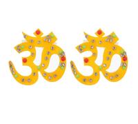 Diwali Stickers Aum Om Floor Wall Door Sticker Traditional Diwali Decoration Indian Hindu Festival for Home Main Door Temple Mandir Pooja Office Décor Gifting (Yellow)