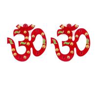 Diwali Stickers Aum Om Shubh Labh Laxmi Pagla Plastic Floor Wall Door Sticker Diwali Decorations Indian Hindu Festival for Home Main Door Temple Pooja Office Décor Gift (Red Om)