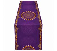 Diwali Table Runner, Diwali Decorations, Deepavali Happy Table Cloth 13x72 Inch, Indian Rangoli Designs Kitchen Dining Table Decoration for Deepawali Party Home Decoration Festival Celebrations