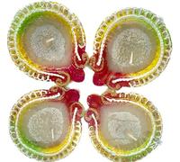 Diwali Wax Filled Diyas (Pack of 4) - Handmade Decorative Lamps for Festival of Lights | Traditional Indian Diyas with Waxed Coating | Perfect for Diwali Decor and Puja Ceremonies