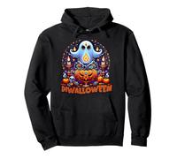 Diwalloween Diwali Halloween Ghost Pumpkin Lantern Deepavali Pullover Hoodie