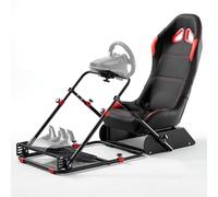 DIWANGUS UK Racing Simulator Cockpit with Split Sim Racing Seat Sim Racing Cockpit Steering Wheel Chair Leather Foldable Rig for Logitech G29 G920 G923 G25 G27 Thrustmaster T300Rs T300RS GT T150Rs TX
