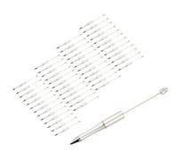 diwedaso 50x Colorful Bead Pens Ballpoint Pen Set for Office and School Multi Colored, Silver, 147x11.5mm