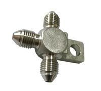 diwedaso Brake Line Connector Adapter 3AN Male Brake Tee Block with Mount Tab Stainless Steel Durable and Reliable Fitting Stainless Steel Line Tee Fitting Adapter