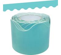 diwedaso Colorful Scalloped Borders for Bulletin Board Decor Vibrant Wall Trim for Classroom Office Bulletin Board Border PVC, Light Blue