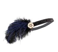 diwedaso Elegant Headband for Wedding Party Hair Accessories Red 1920s props, Black+Blue, Type C