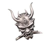 diwedaso Japanese Oni Samurai Sticker for Car Motorcycle Decoration Sticker Vibrant and Bold, Silver, 2.76x2.17x0.79 Inch