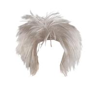 diwedaso Old Man Wig Adults Men Halloween Punk Party Wig Crazy Physicist White Old Teacher Dressing Up Costume Accessory Fashion Man Adults Men White Crazy, Only, 20cm hair