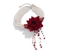 diwedaso -Red Necklace, Halloween Accessory Set, Red Style. Fashionable Durable Sturdy, Carnival, And Theme Parties, K 6644K2, 02