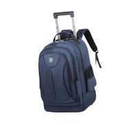 diwedaso Reliable Rolling Backpack with Trolley Offers Smooth Transitions Classroom to Boardroom Suitable for Business Trolley Backpack with Wheels Double, Blue, 50x34x22cm
