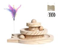 diwedaso Solid Cat Ball Tower Enriching Cats Life With Biting Scratching Fun Non-slip Prevents Bumping During Play Cat Ball Track Toy Puzzle Feeder Track Toy, Standard small turntable