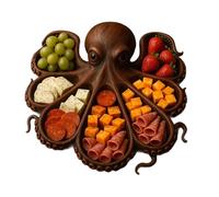 diwedaso Stylish Octopuss-Shaped Add Playful Touch to Table Setting Octopuss Charcuteries Platter Wood Small Charcuteries Boards, A