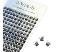 DIWINSH 144 Pieces Eyelash Extensions, 10-12 mm DIY Individual Eyelash Extensions, C Curl Natural Volume Lashes Extension, Beginners Can Individual Lash Clusters at Home