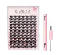 DIWINSH Eyelash Extension Kit, DIY Cluster Eyelashes, D Curl, 40D Individual Lash Extensions with Bond and Seal, Naturally Fluffy and Lightweight, Volume Eyelash Clusters at Home, Pack of 240