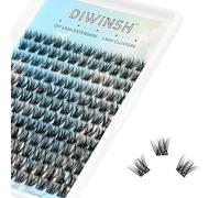 DIWINSH Lash Clusters 144 PCS 10-14mm Wispy Eyelash Clusters D Curl Volume Cluster Eyelash Extensions Natural Reusable with Clear Lashes Band Individual Wispy cluster Lash Extensions (MQ-10-14mm)