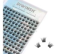 DIWINSH Lash Clusters 144 PCS 10mm Wispy Eyelash Clusters D Curl Volume Short Cluster Eyelash Extensions Natural Reusable with Clear Lashes Band Individual Wispy cluster Lash (MQ-10mm)