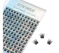 DIWINSH Lash Clusters 144 PCS 12mm Wispy Eyelash Clusters D Curl Volume Short Cluster Eyelash Extensions Natural Reusable with Clear Lashes Band Individual Wispy cluster Lash (MQ-12mm)