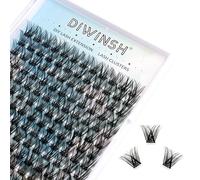 DIWINSH Lash Clusters 144 PCS 14mm Wispy Eyelash Clusters D Curl Volume Cluster Eyelash Extensions Natural Reusable with Clear Lashes Band Individual Wispy cluster Lash (MQ-14mm)